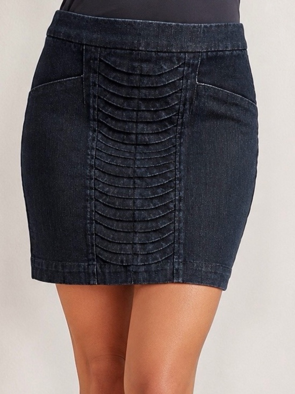 LEIFSDOTTIR Dark Blue Jean Skirt w Front Pockets